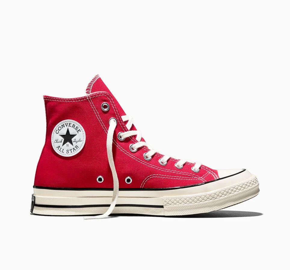 Red High-Top Canvas Sneakers