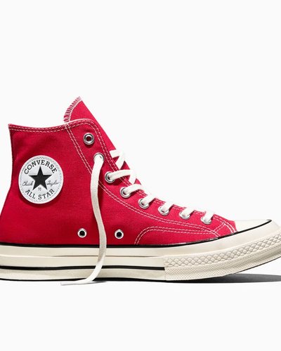 Red High-Top Canvas Sneakers