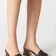 Black Woven Heeled Mules
