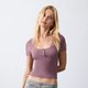 Lilac Ribbed Fitted Tee