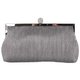 Silver Pleated Frame Clutch