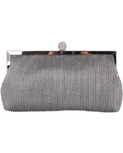Silver Pleated Frame Clutch