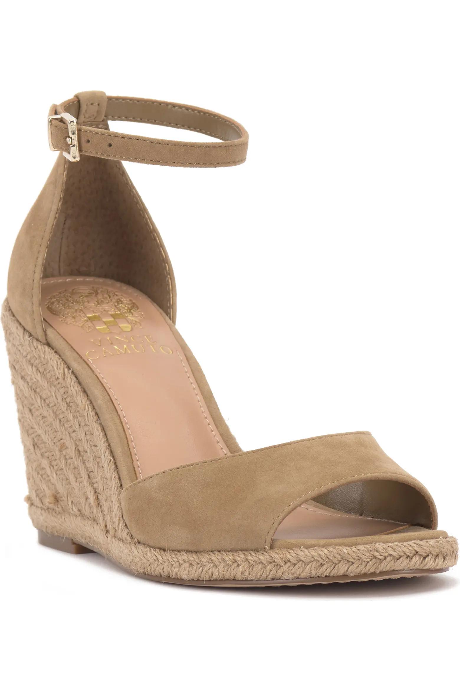 Beige Espadrille Wedge Sandals