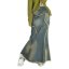 Frayed Denim Maxi Skirt
