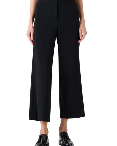 Black Cropped Wide-Leg Trousers
