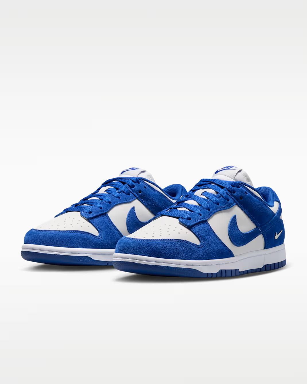 Blue and White Low-Top Sneakers