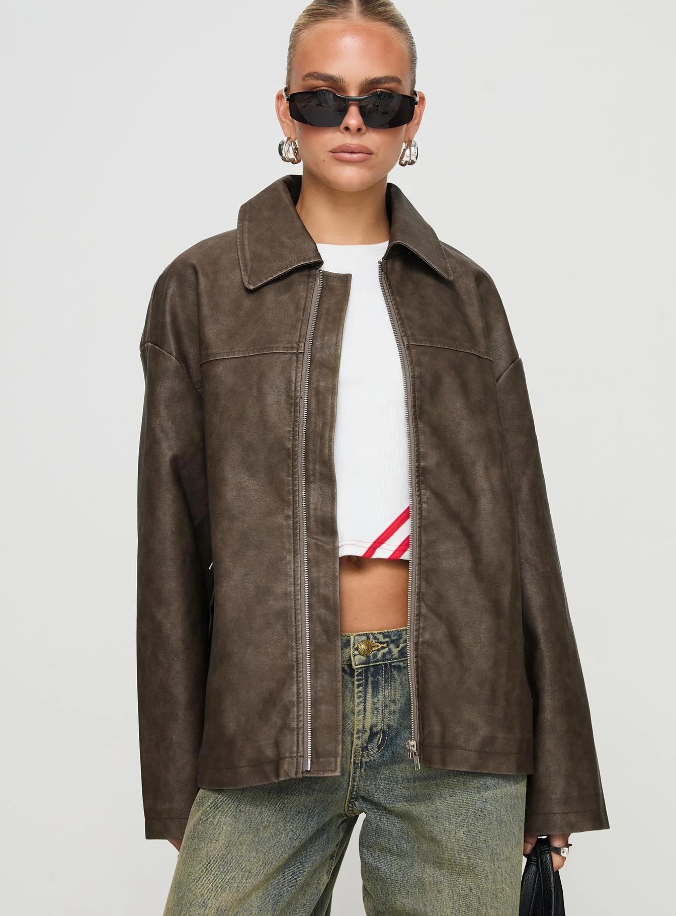 Khaki Leather Jacket