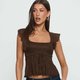 Brown Babydoll Top