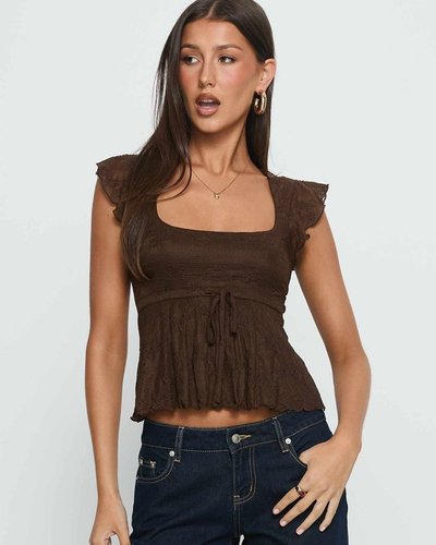 Brown Babydoll Top