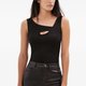 Black Asymmetric Cutout Tank
