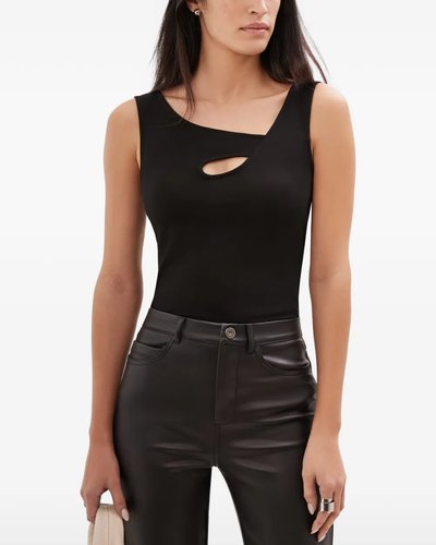 Black Asymmetric Cutout Tank