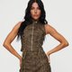 Brown Suede Lace-Up Mini Dress