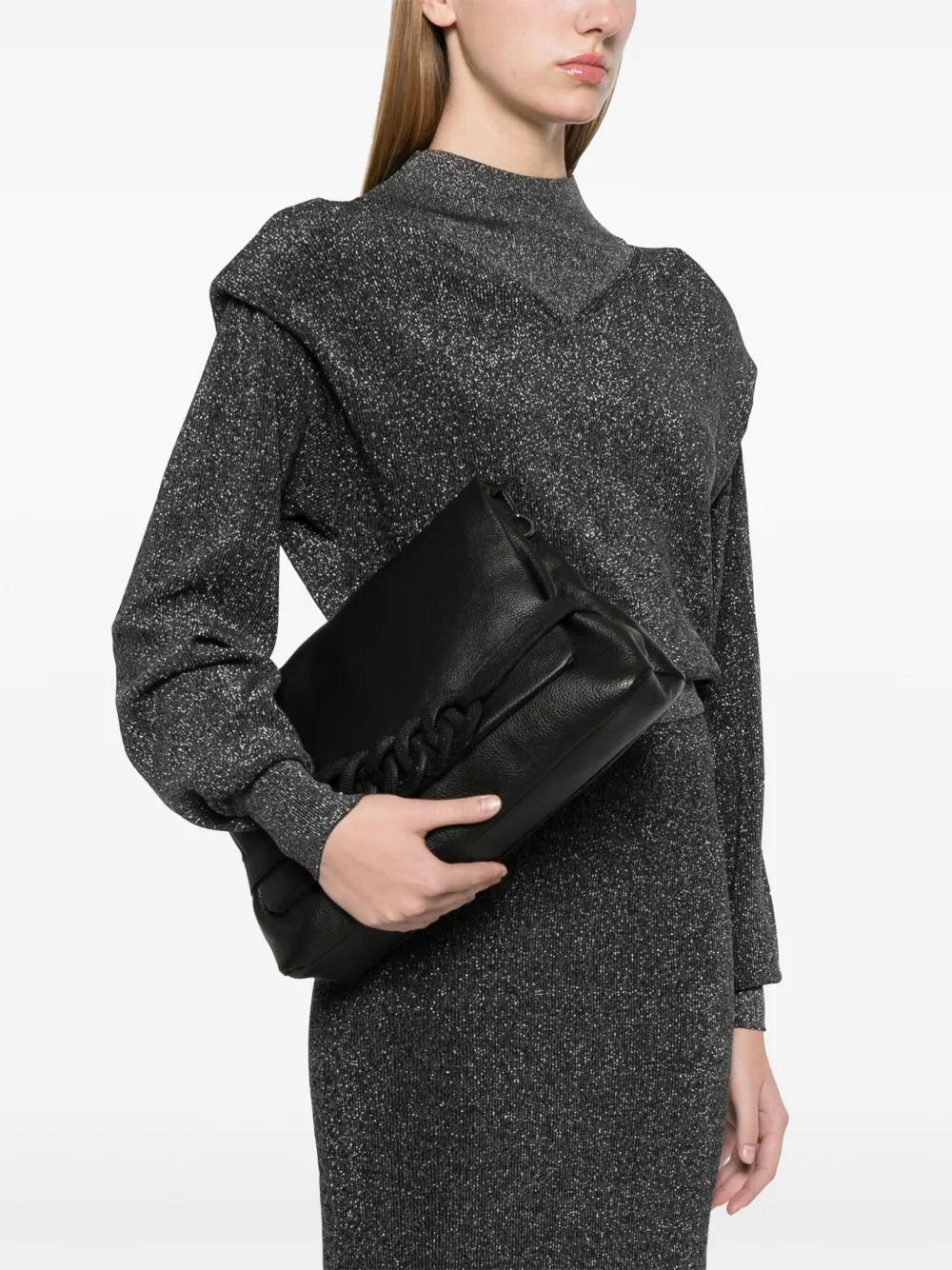 Black Textured Clutch Bag