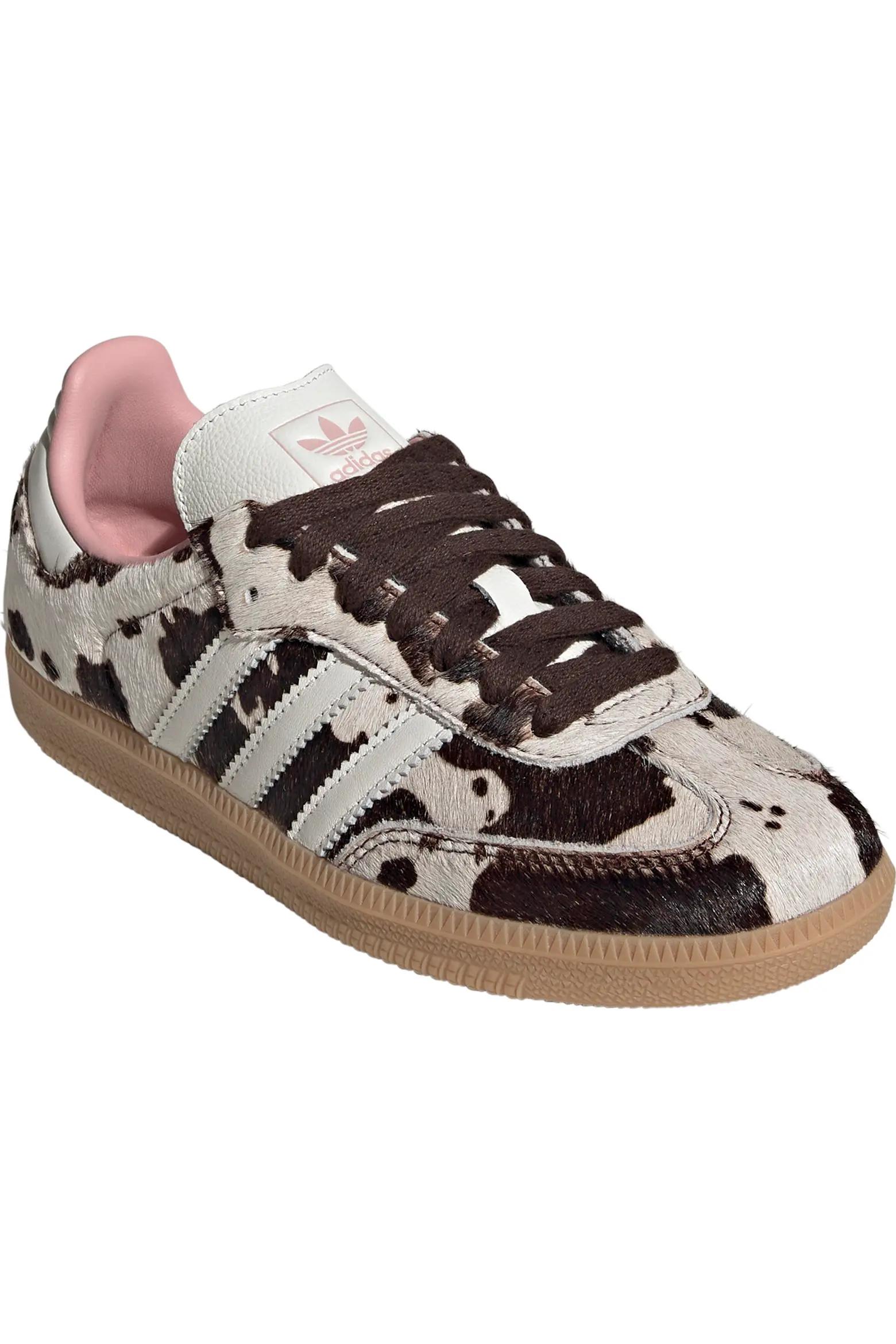 Cow-Print Gum-Sole Sneakers