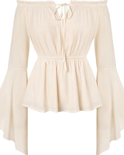 Cream Peasant Blouse