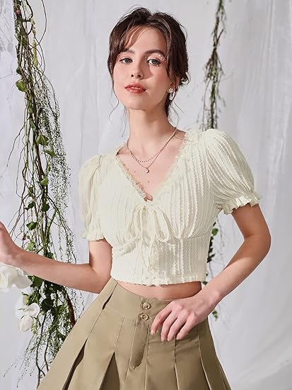 Cream Puff-Sleeve Top