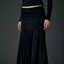 Black Asymmetric Midi Skirt