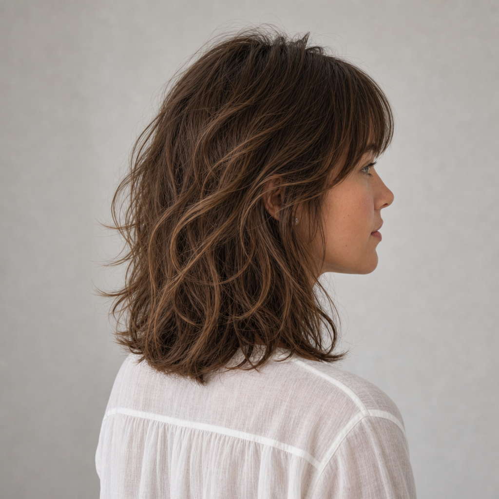 Shag Cut with Full Fringe angle 2