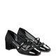 Schwarze Mary-Jane-Pumps mit Riemen