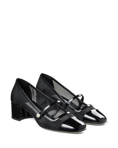 Schwarze Mary-Jane-Pumps mit Riemen