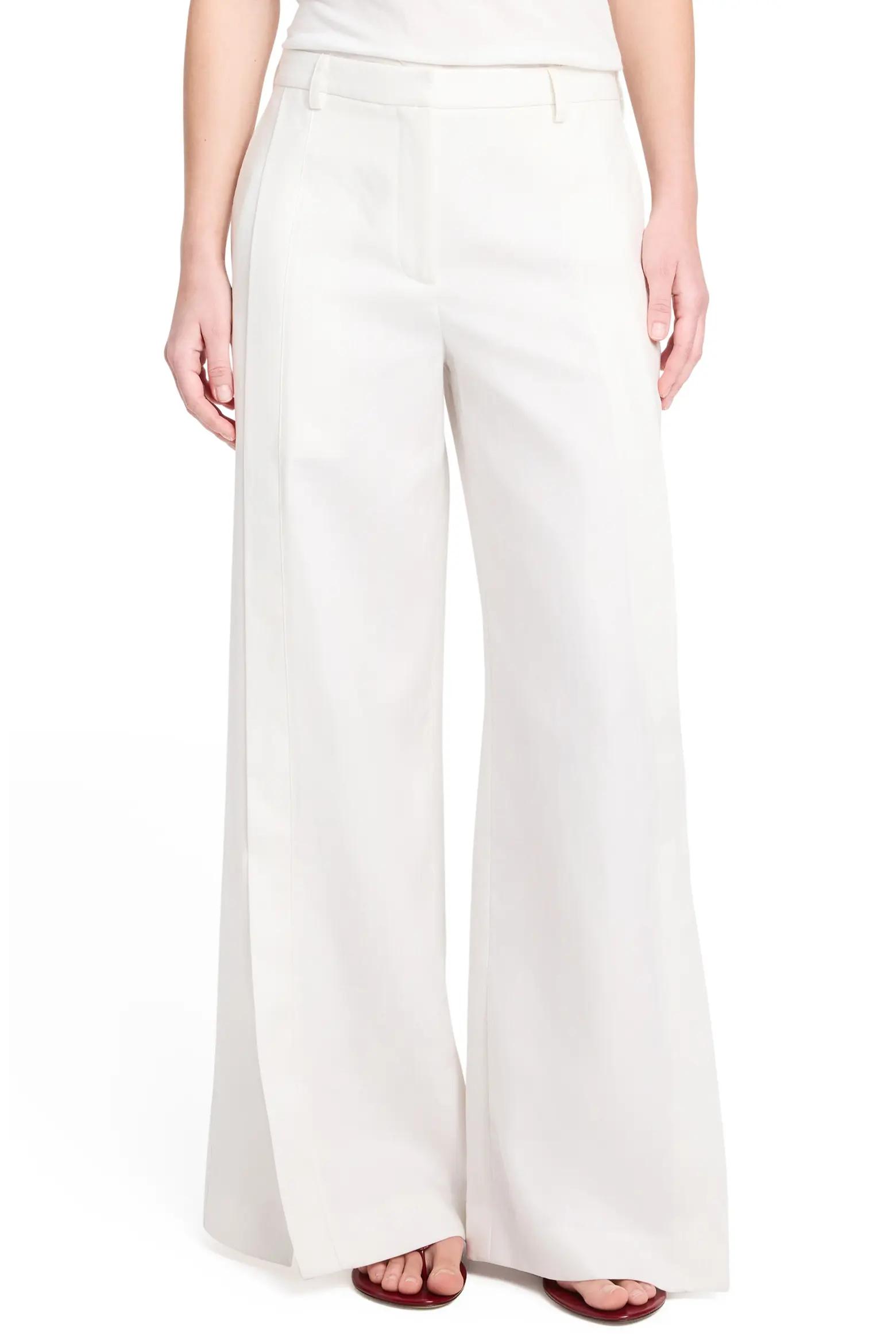 White Wide-Leg Trousers