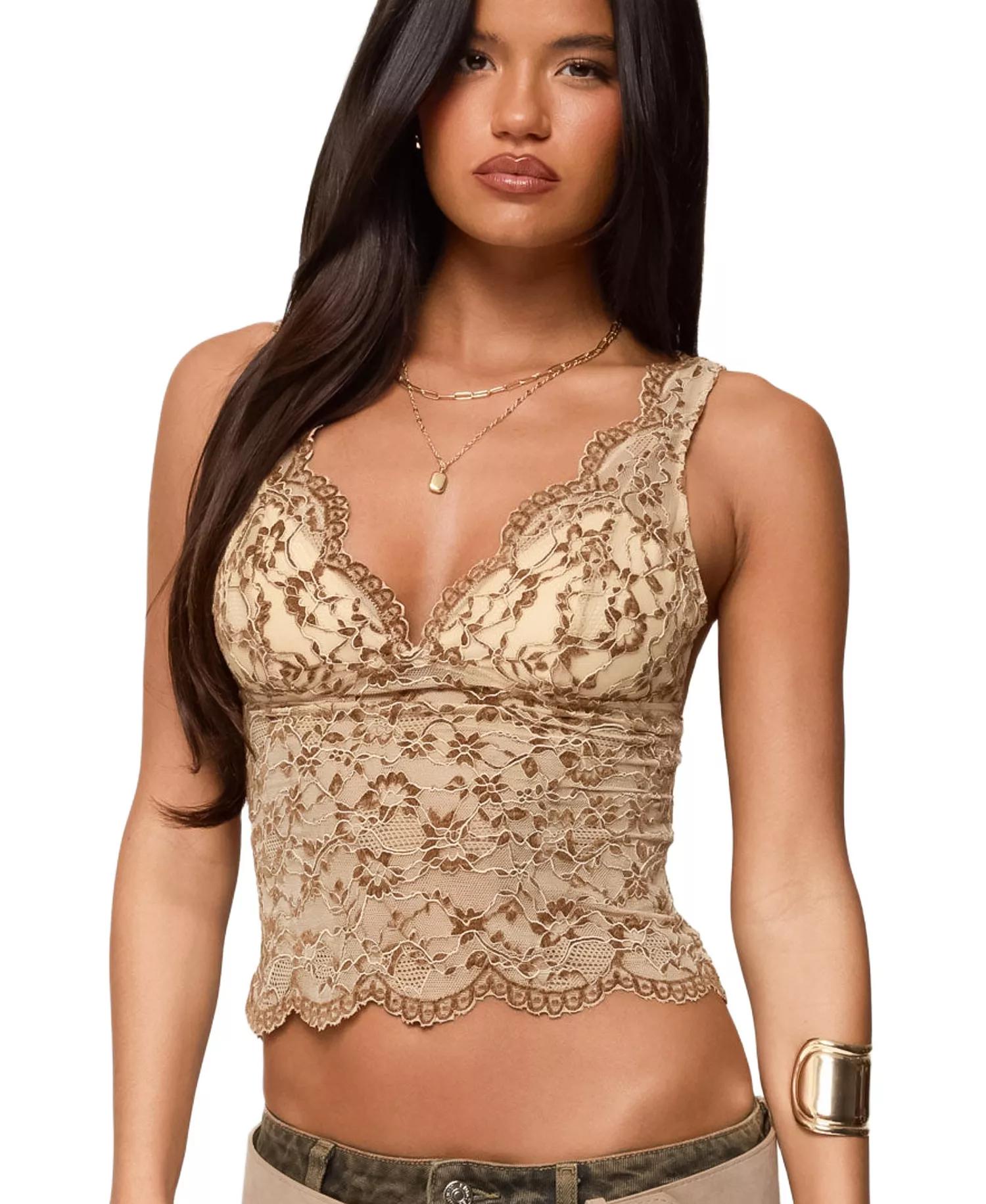Beige Lace Top