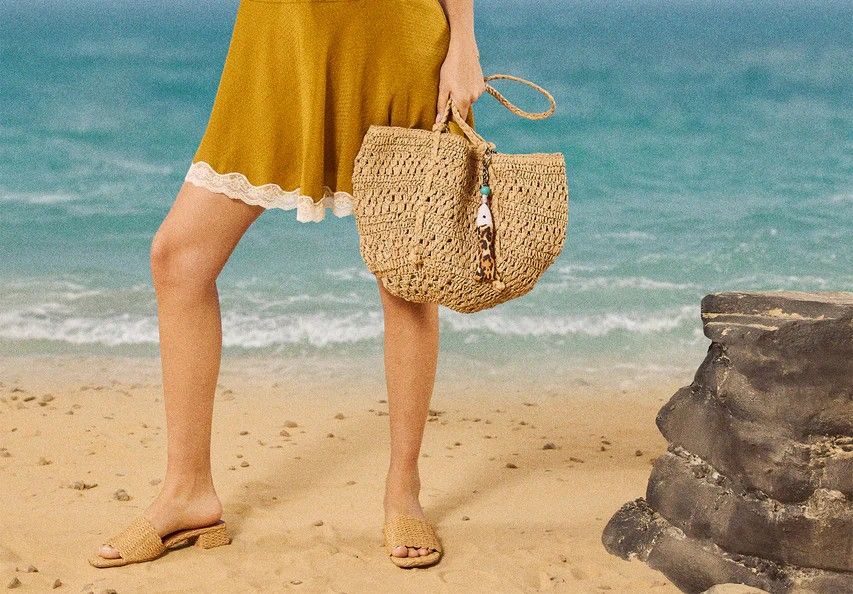 Natural Woven Beach Tote