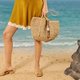 Natural Woven Beach Tote