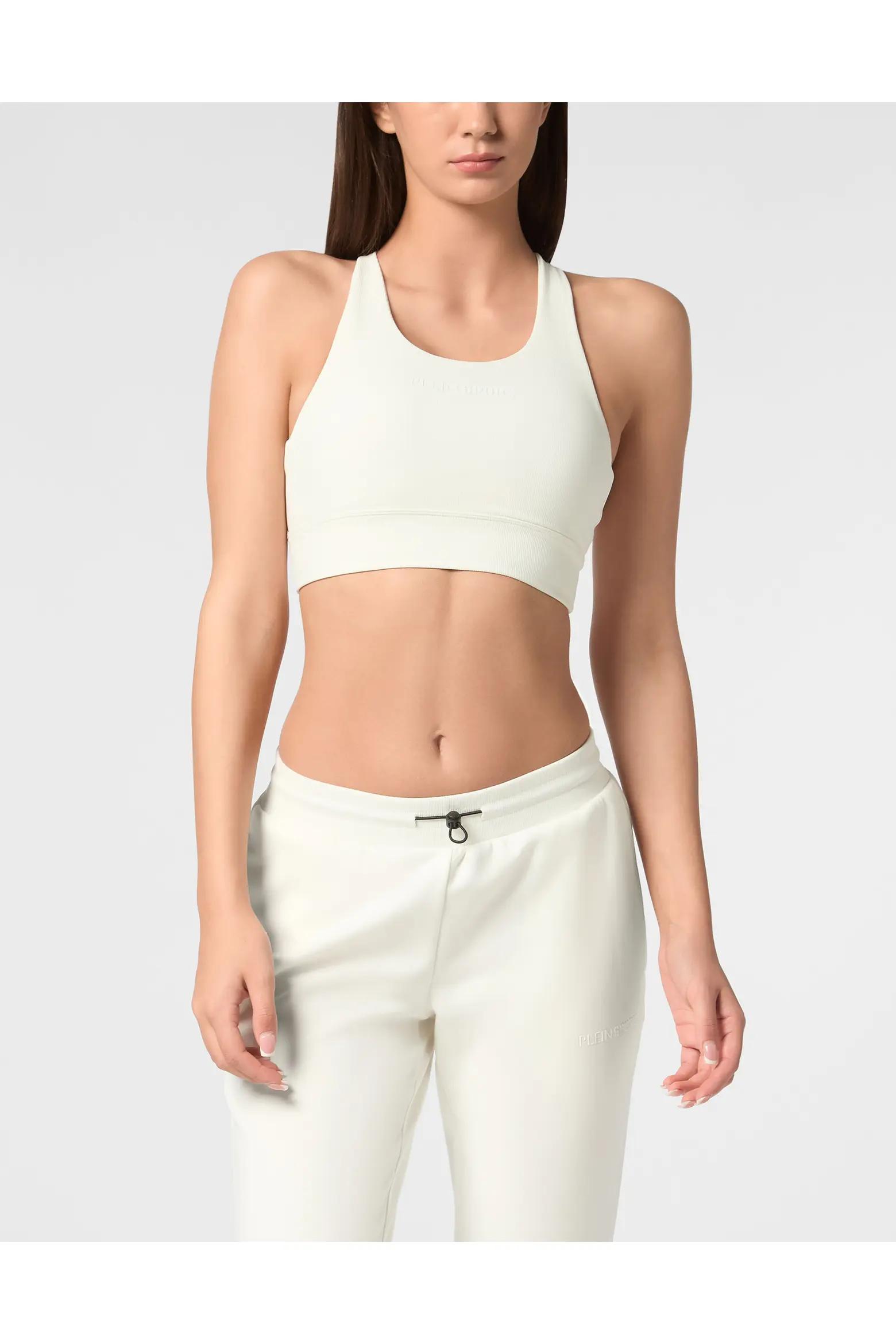 White Racerback Sports Bra