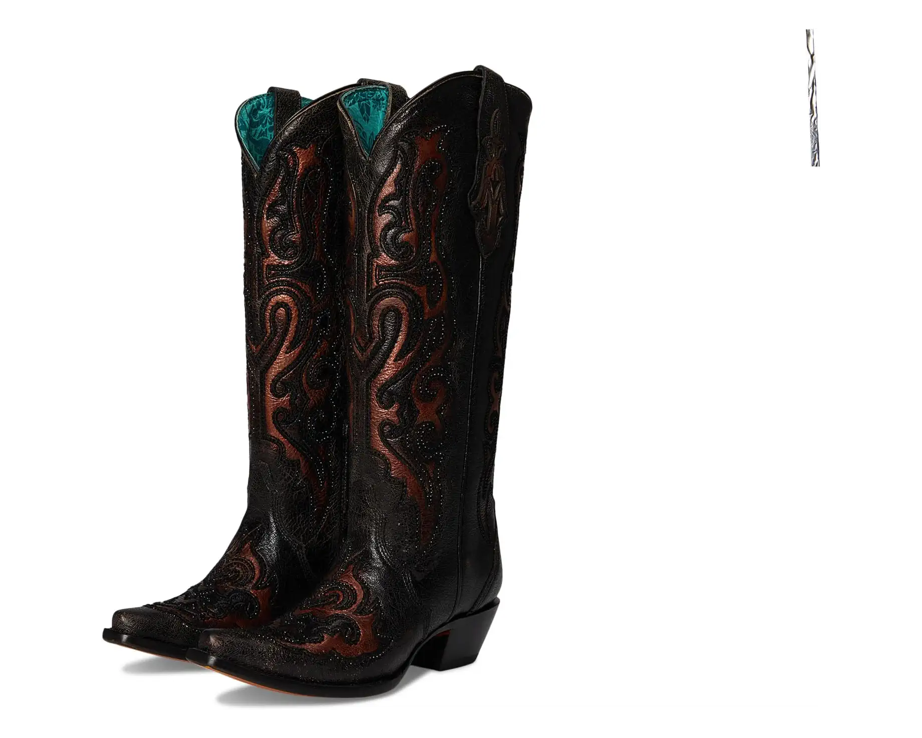 Black Embroidered Cowboy Boots
