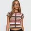 Striped Cropped Cardigan Top