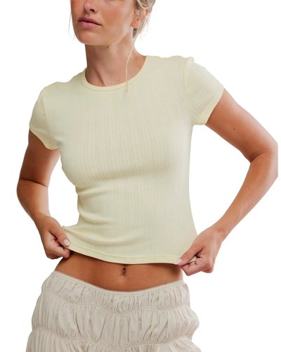 Pale Yellow Ribbed Baby Tee