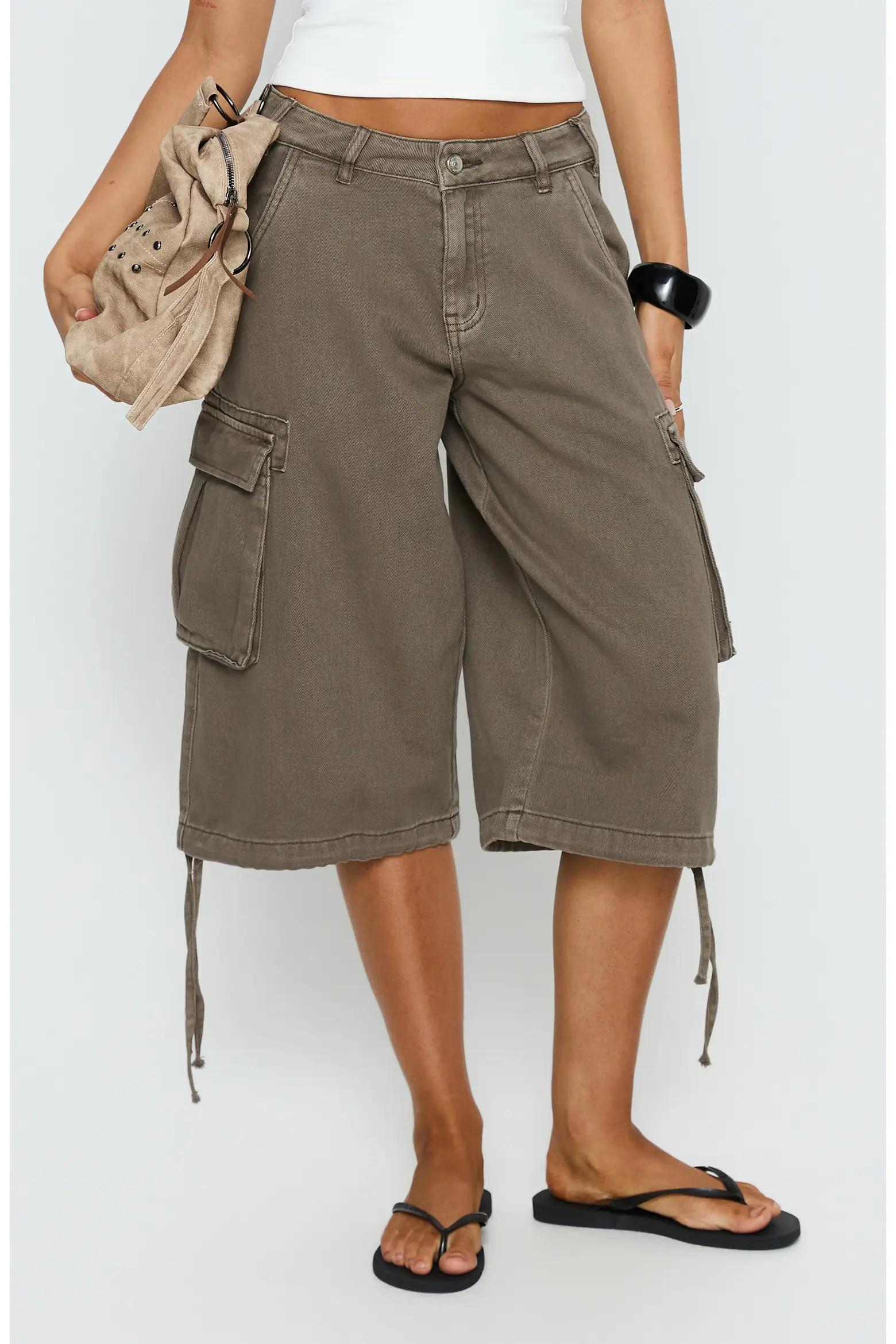 Taupe Cargo Bermuda Shorts