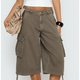 Taupefarbene Cargo-Bermuda-Shorts