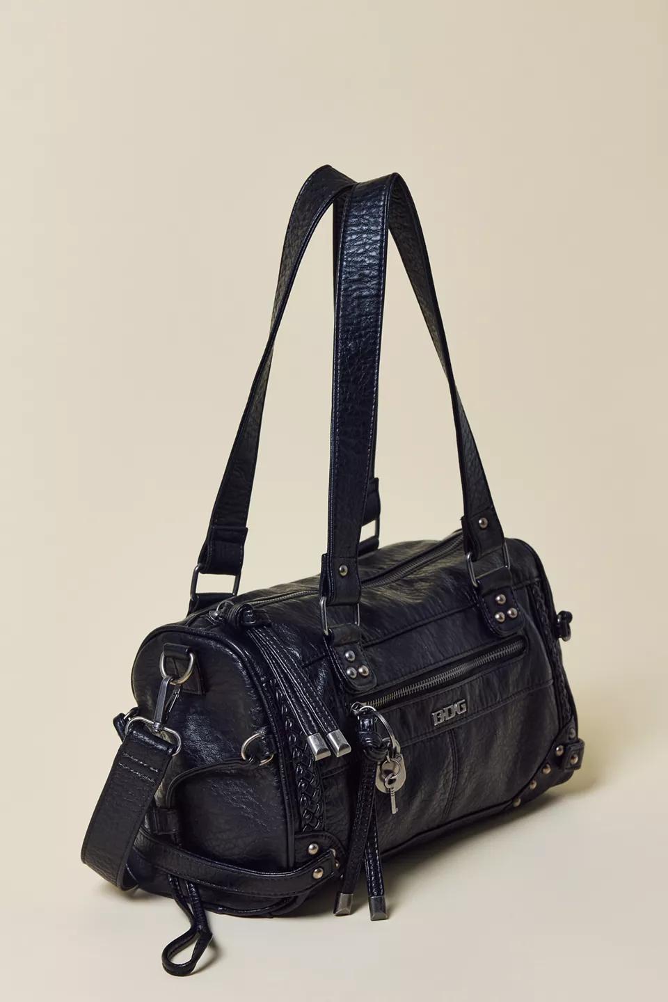 Black Studded Barrel Bag