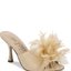 Beige Flower Heeled Mules