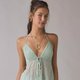 Minzfarbenes Transparentes Babydoll-Top