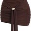 Chocolate Draped Halter Mini Dress with Tie Waist