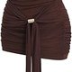 Chocolate Draped Halter Mini Dress with Tie Waist