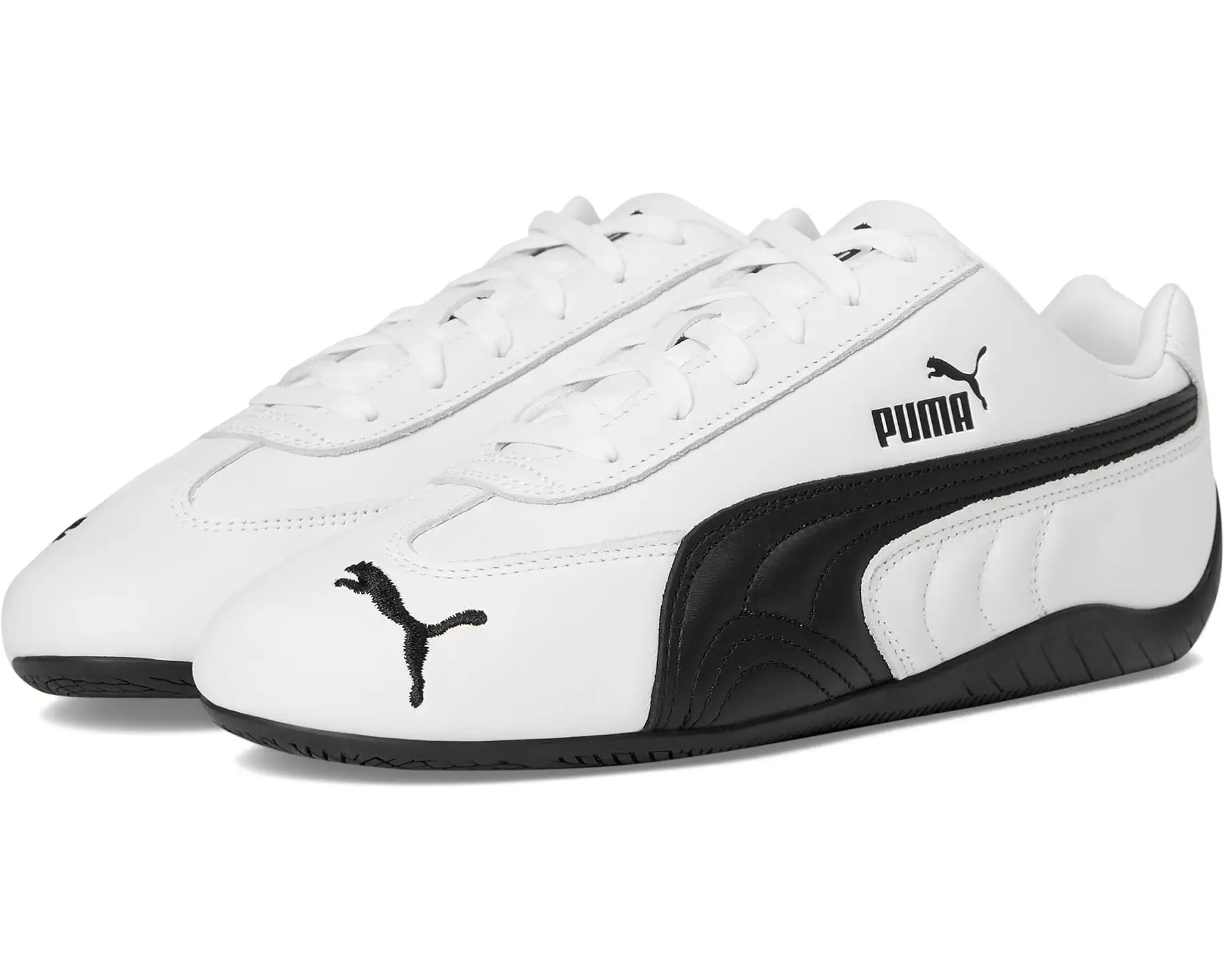 White and Black Low-Top Sneakers