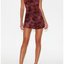 Burgundy Velvet Floral Mini Dress