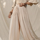 Cream Crochet Hem Wide-Leg Pants
