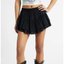 Black Tiered Lace-Trim Mini Skirt