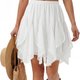 White Ruffle Mini Skirt