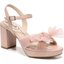 Pink Block Heel Bow Sandals