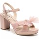 Pink Block Heel Bow Sandals