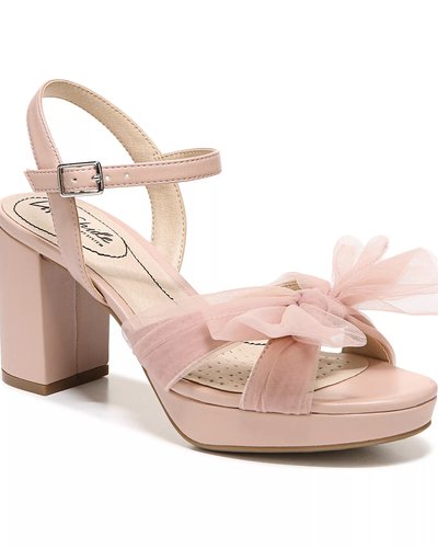 Pink Block Heel Bow Sandals