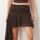 Black Asymmetric Mini Skirt