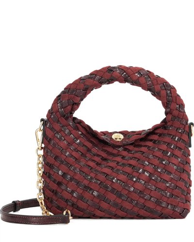Burgundy Woven Shoulder Bag