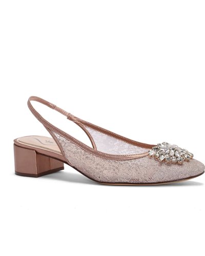 Pink Embellished Slingback Pumps